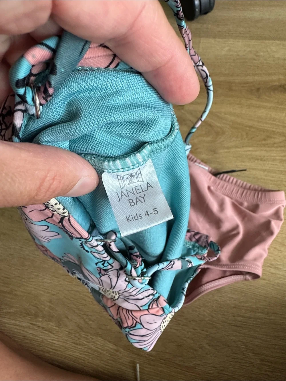 Floral Tankini Set for Girls - Pink & Turquoise